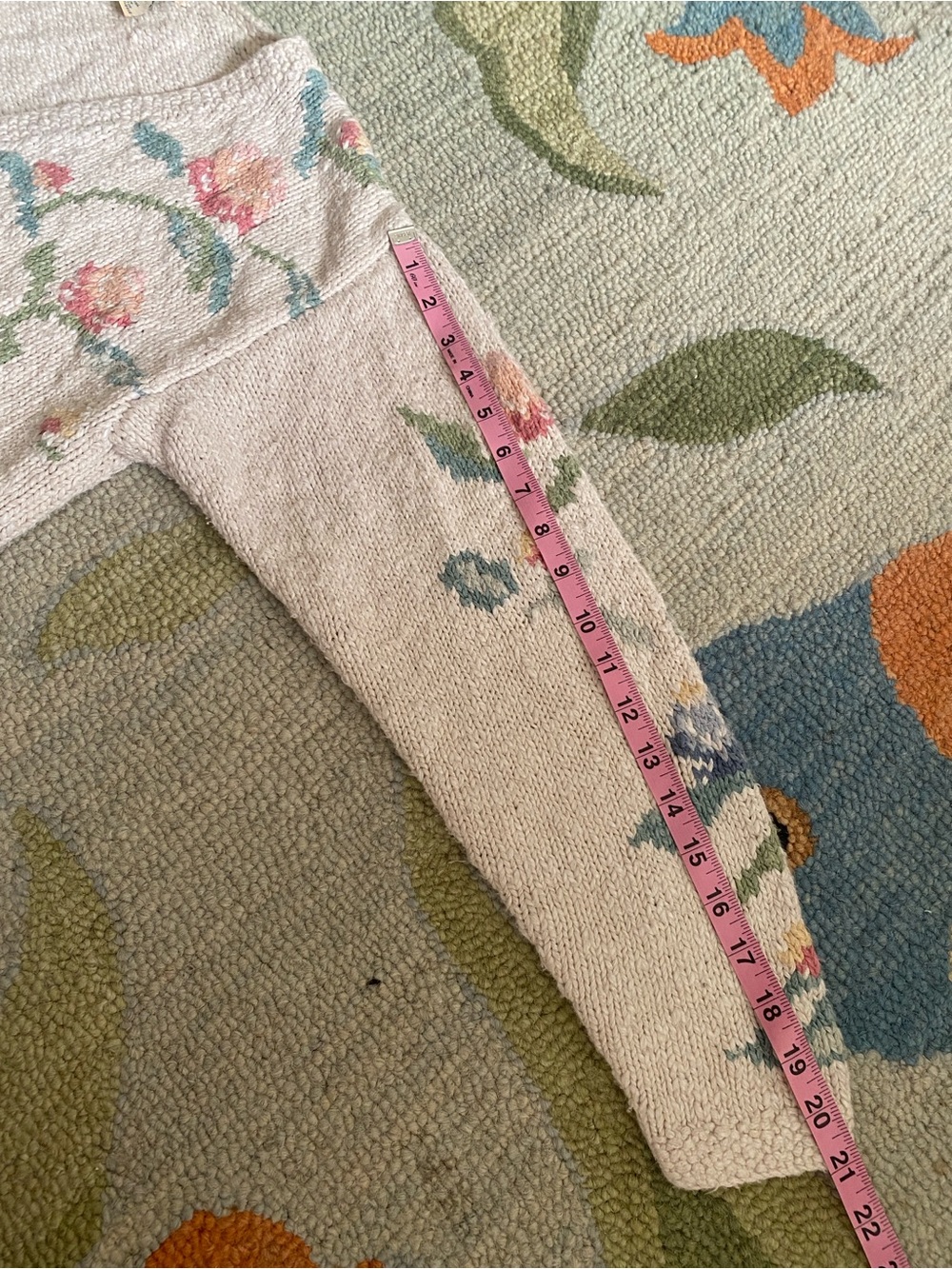 L.L. Bean Vintage Linen Blend Floral Cardigan - Picture 10 of 16